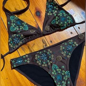 Beaded Bikini Swimsuit Bathing Suit Size M